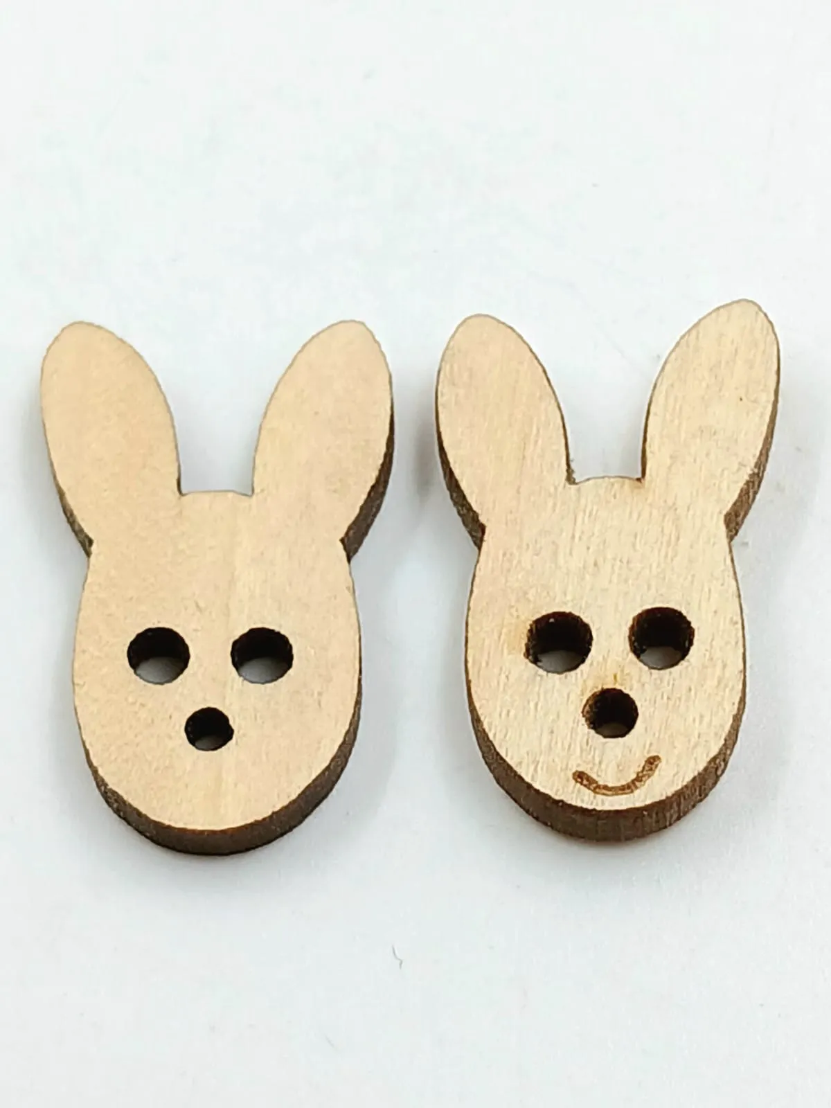 Light Brown 3 Hole Bunny Shape Wooden Button