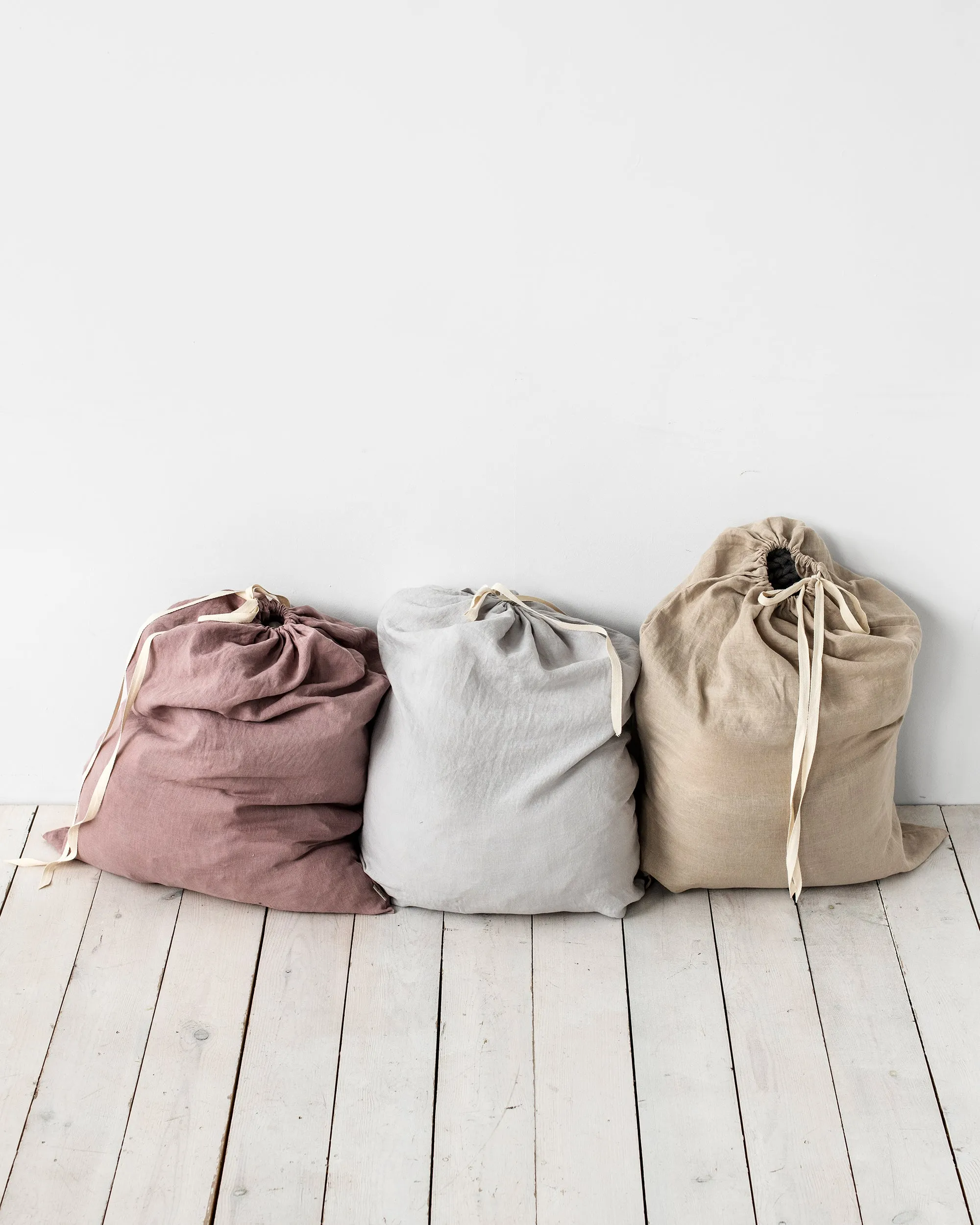 Linen laundry bag in Light gray
