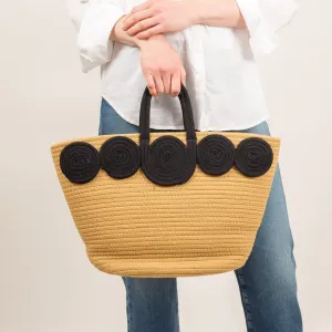 Market Tote (Beige   Black)