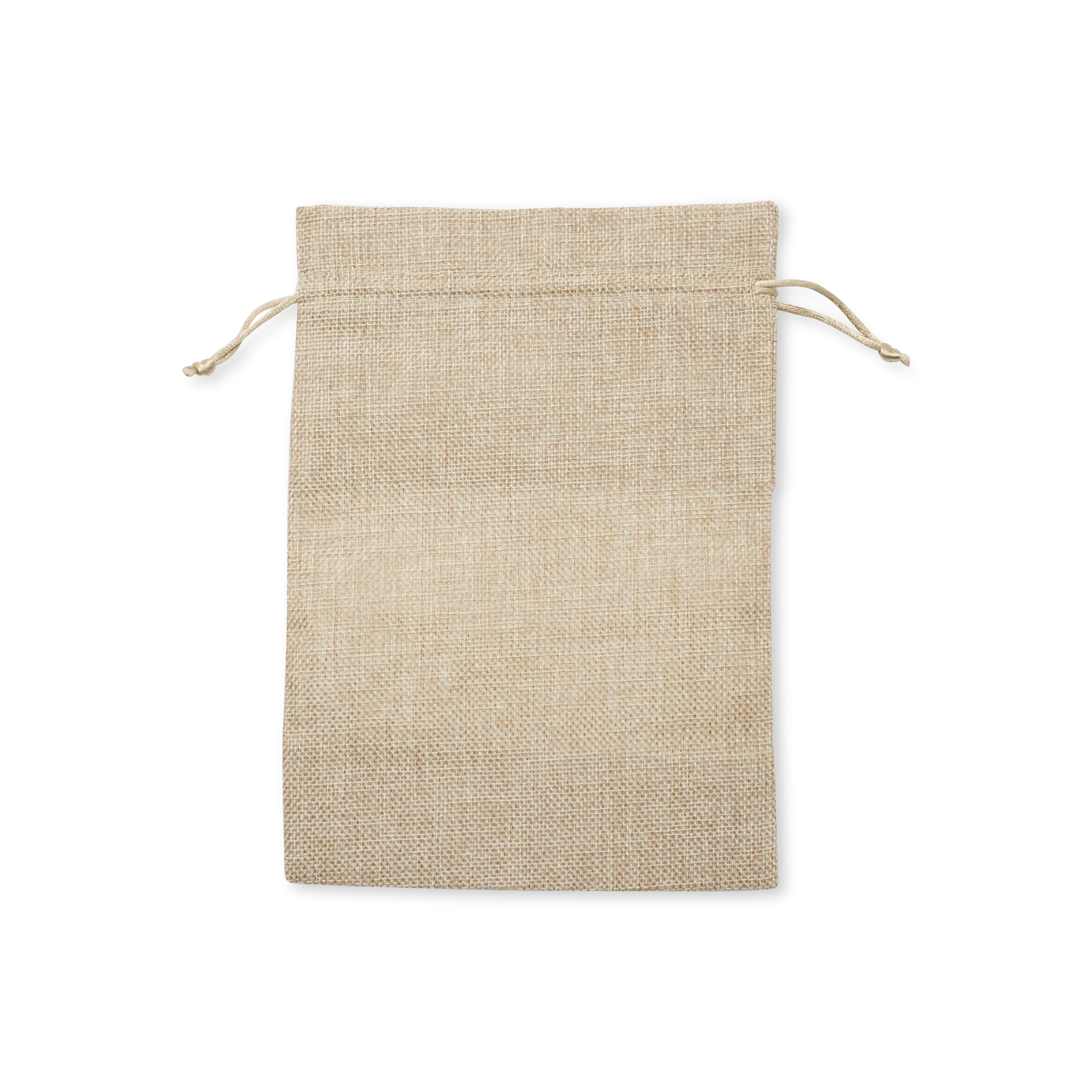 (Set of 10) 18x13cm Jute Gift Bag Gift Bag with Drawstring / Window - Nature