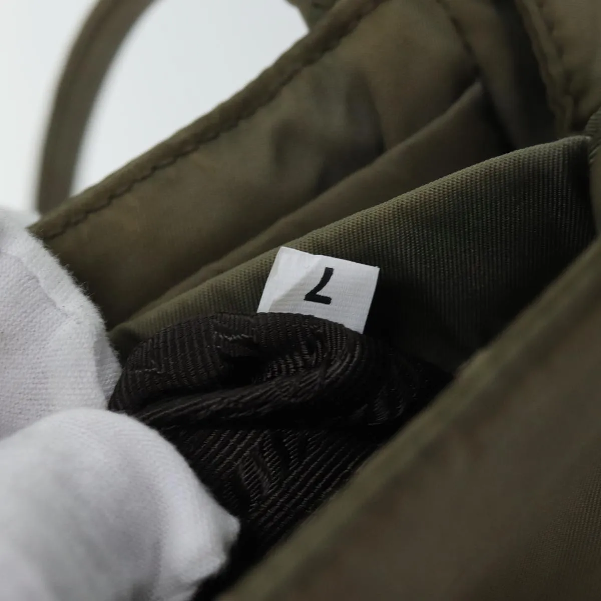 Trendy Inspired Prada Shoulder Bag Nylon Khaki Auth Bs13512