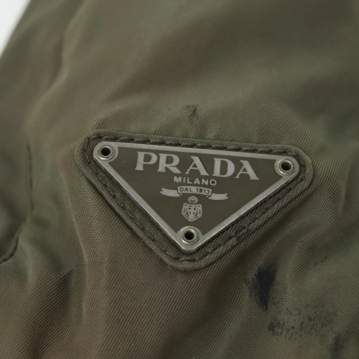 Trendy Inspired Prada Shoulder Bag Nylon Khaki Auth Bs13512