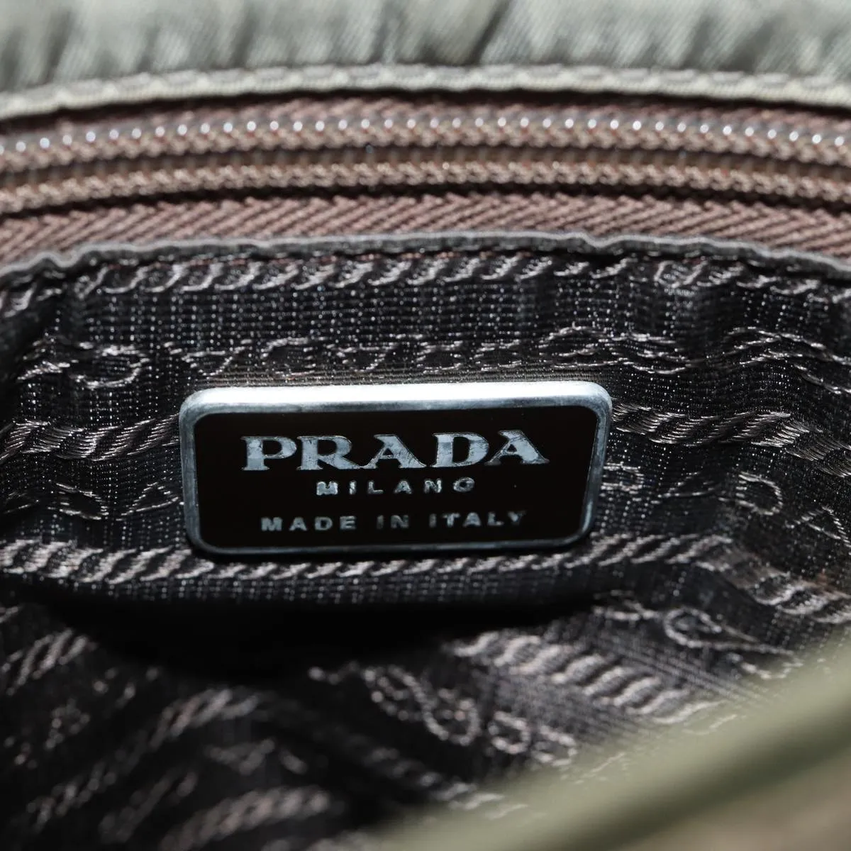 Trendy Inspired Prada Shoulder Bag Nylon Khaki Auth Bs13512